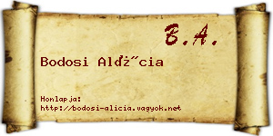 Bodosi Alícia névjegykártya